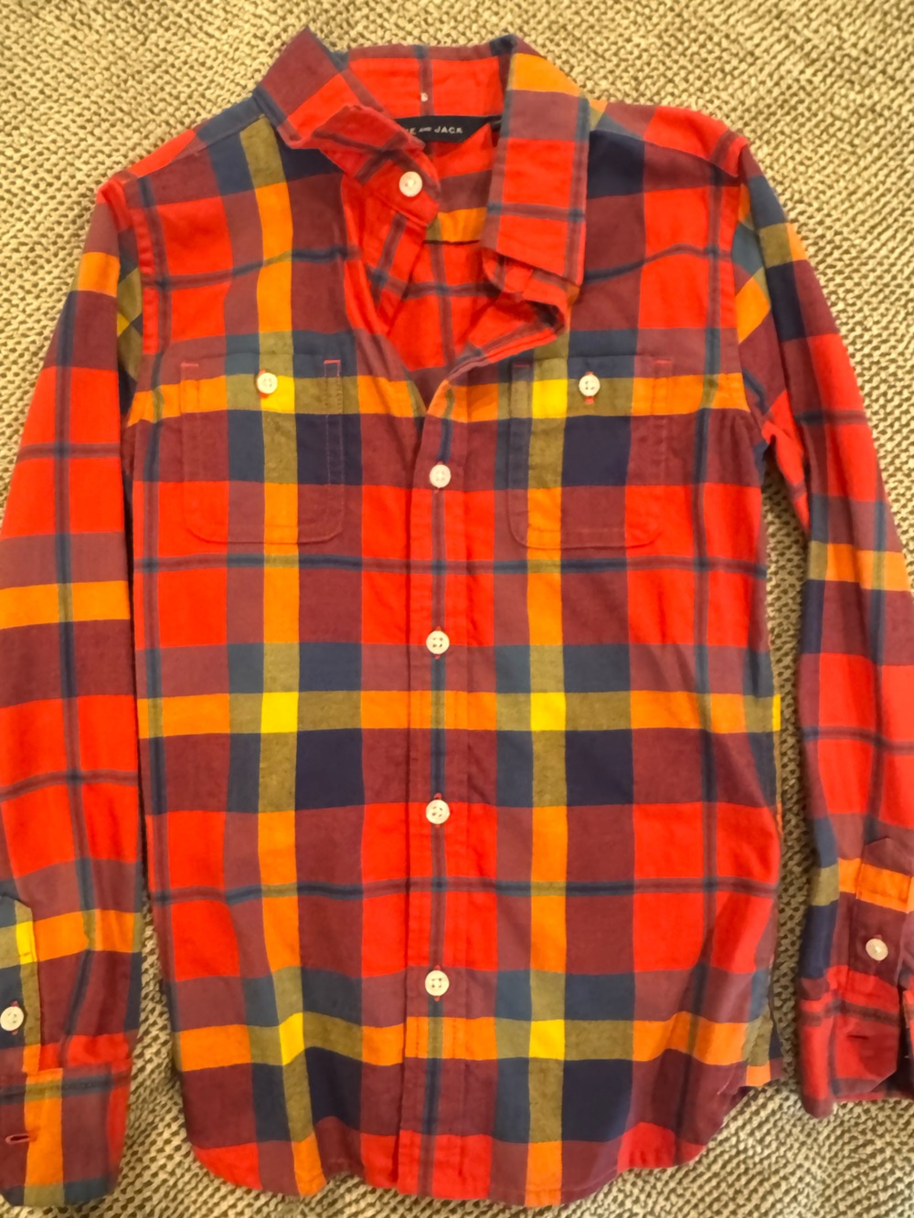 Janie and Jack Red and Navy Plaid Shirt